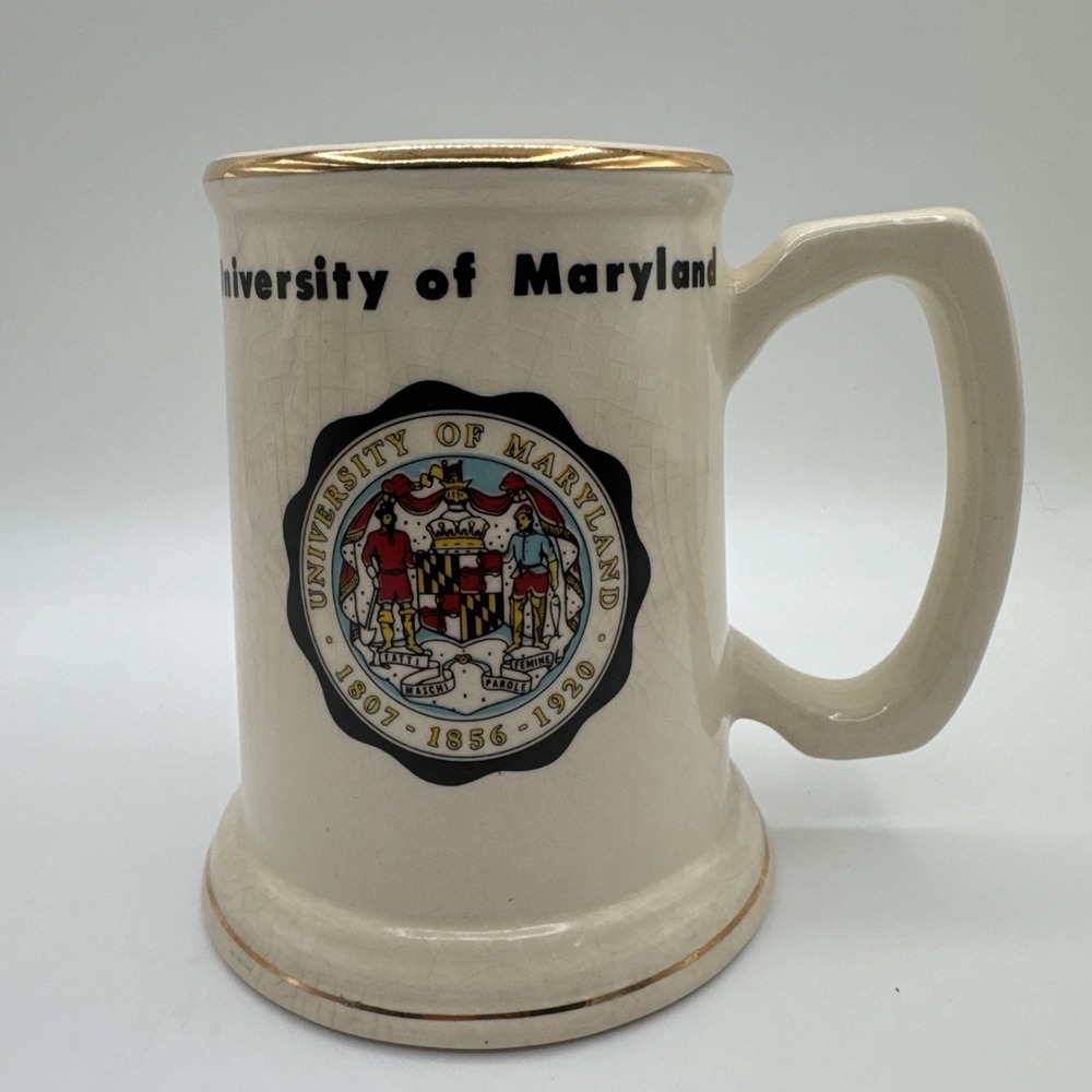Vintage University of Maryland Ceramic Stein Mug T&J Pottery Baltimore USA - Picture 1 of 9